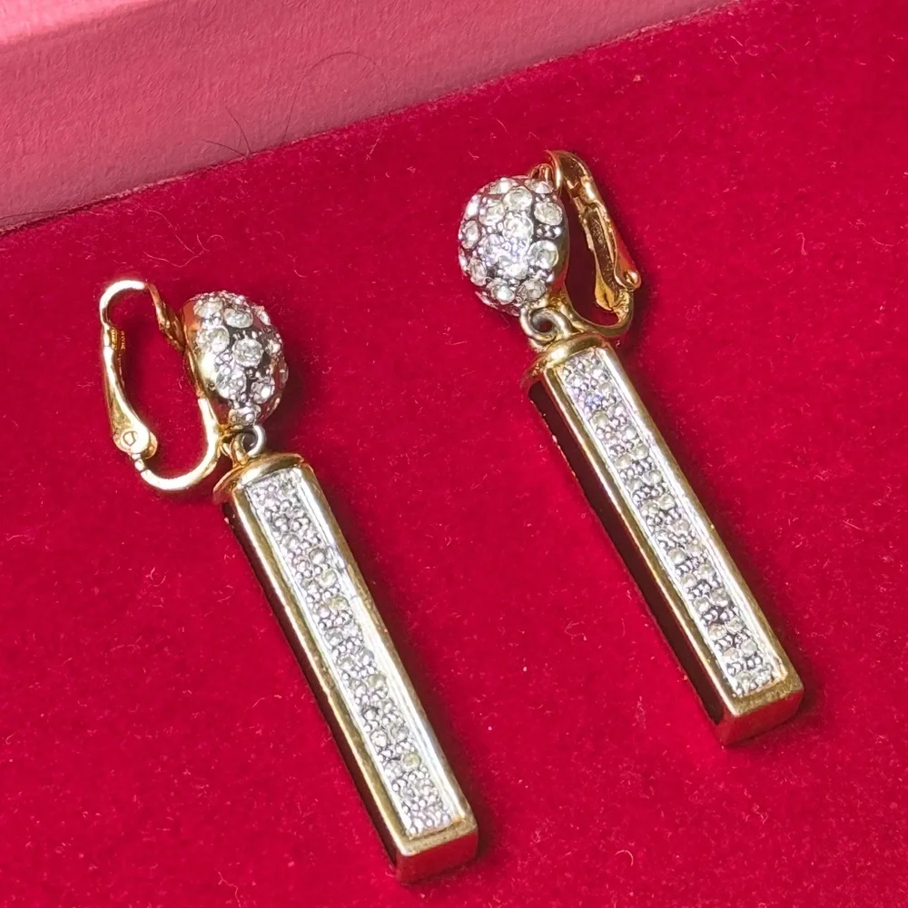 Valentino Black and Gold Crystal Earrings - Picture 7 of 15